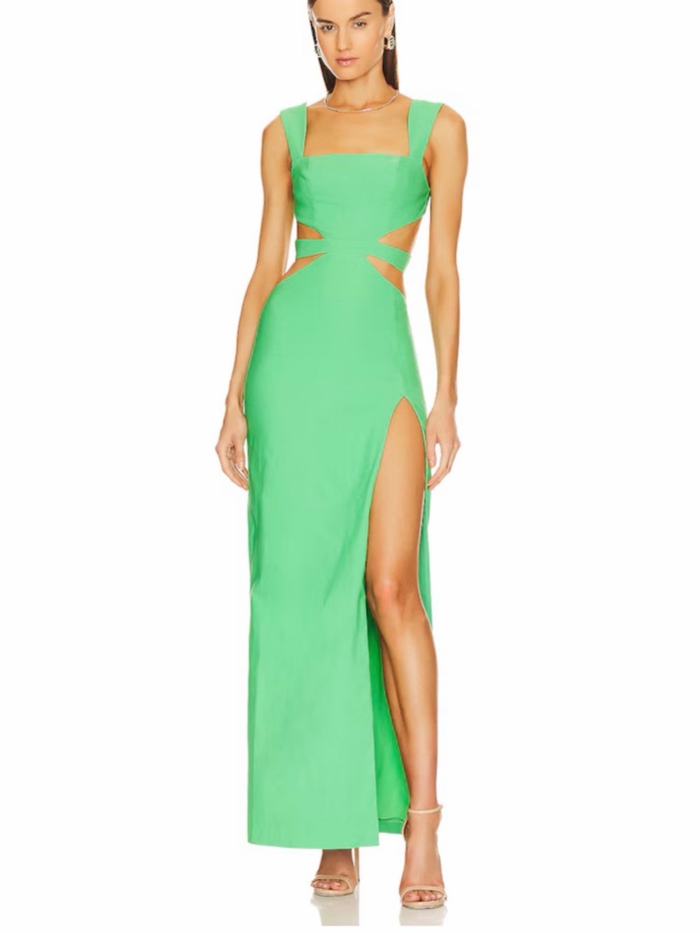 Michael Costello x REVOLVE Sadie Gown in green (worn once)
